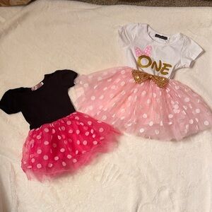 NWOT Charming Set of Pink and Gold Kids Dresses
